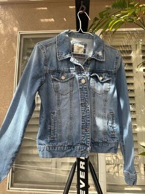 Mudd Washed Denim Jacket in Light Blue